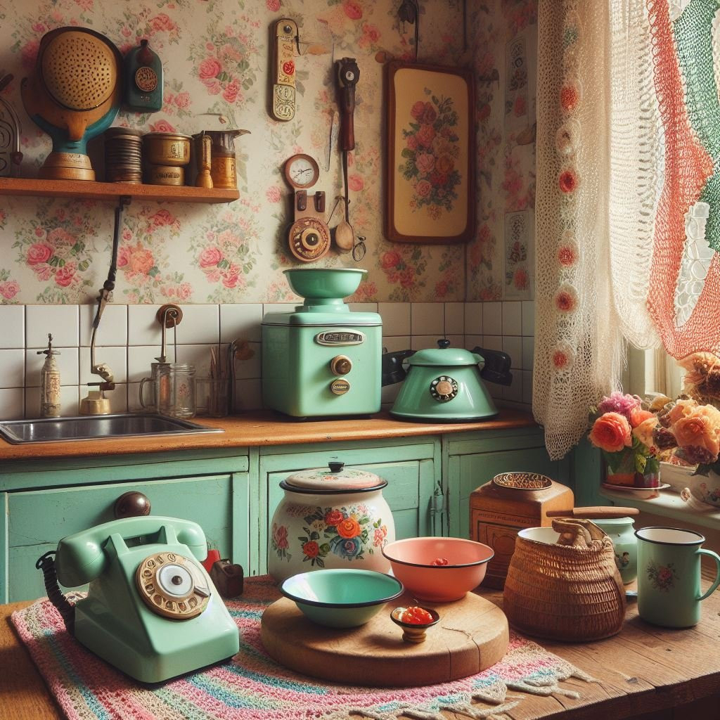 15 Charming Vintage Kitchen Decor Ideas For Retro Flair with Rustic Kitchen Prints With Vintage Flair