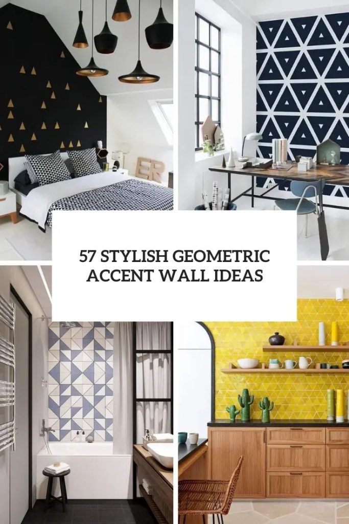 57 Stylish Geometric Accent Wall Ideas - Digsdigs throughout Geometric Prints For Kitchen Walls